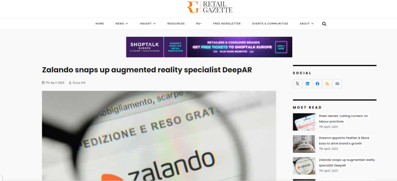 Zalando收购DeepAR 优化3D购物体验
