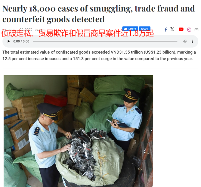越南市场假货泛滥，超12亿美元非法商品被查获