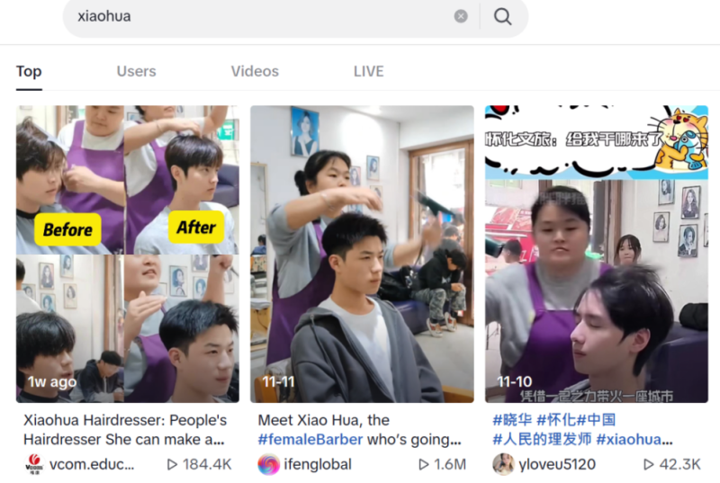 单条视频播放量超180万，理发师晓华火到了TikTok