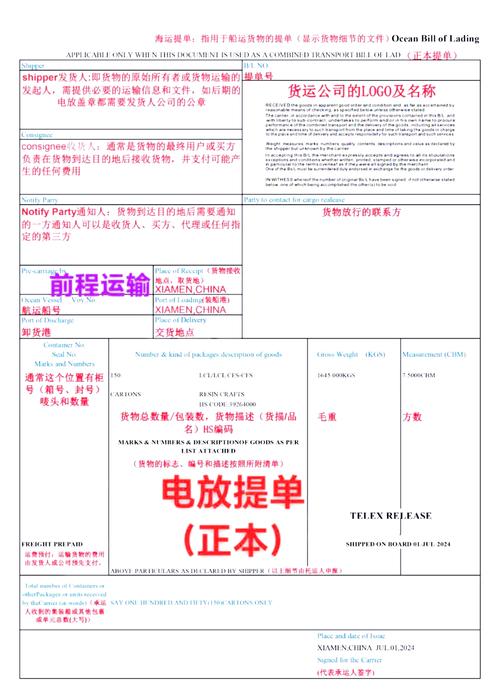 国际海运提单(BL)的作用与类型:电放提单与正本提单的区别?
