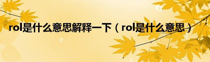 rol是什么意思?rol产出比怎么计算?